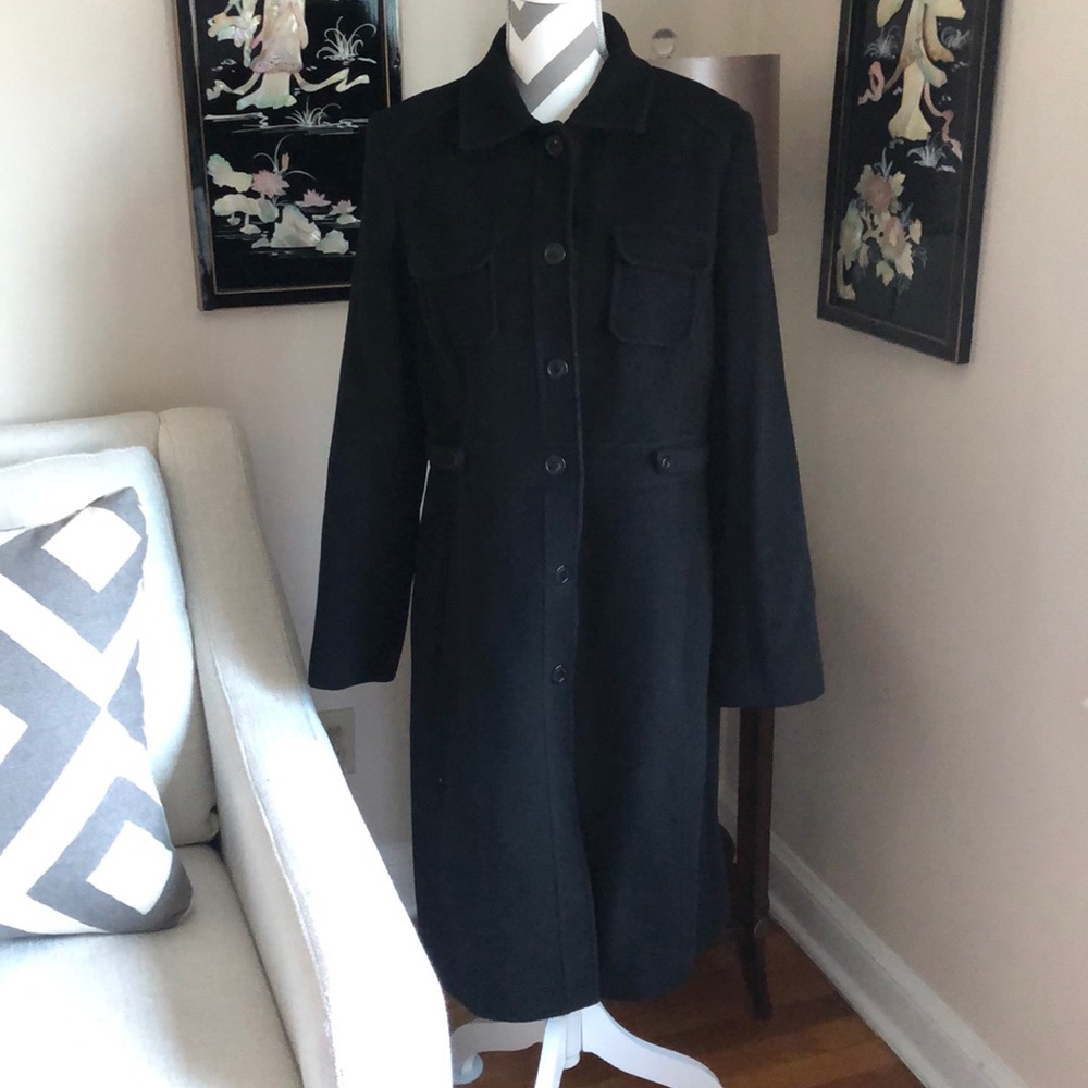 🎉 Kenneth Cole Black Wool Coat - Picture 3 of 7